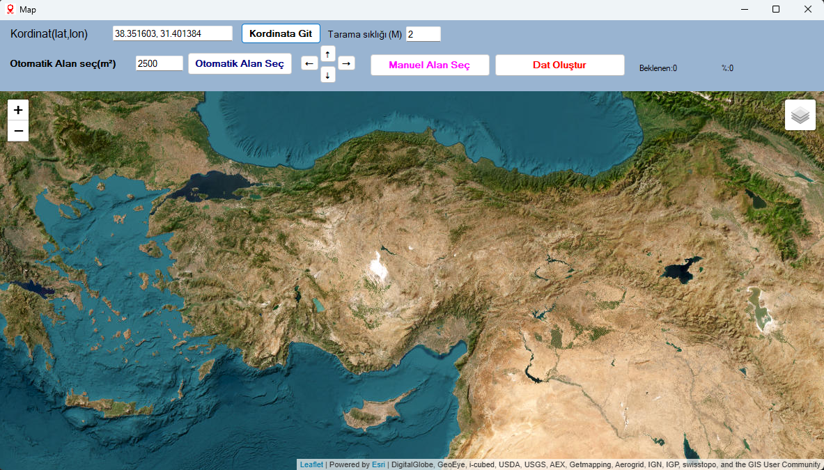 Harita üzerinde otomatik alan seçimi